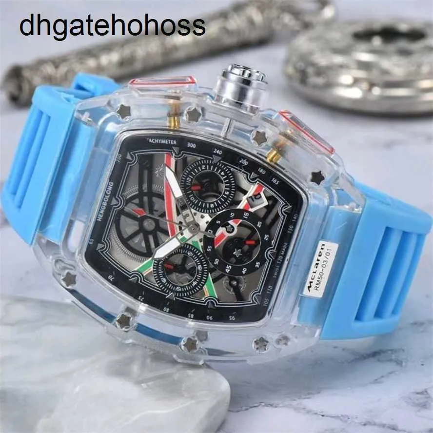 Richardmill Montre Milles Montre Richards Mile Mode Transparent Entièrement Automatique Six Broches En Cours D'exécution Deuxième Étudiant Tibet Spécial Sbr3