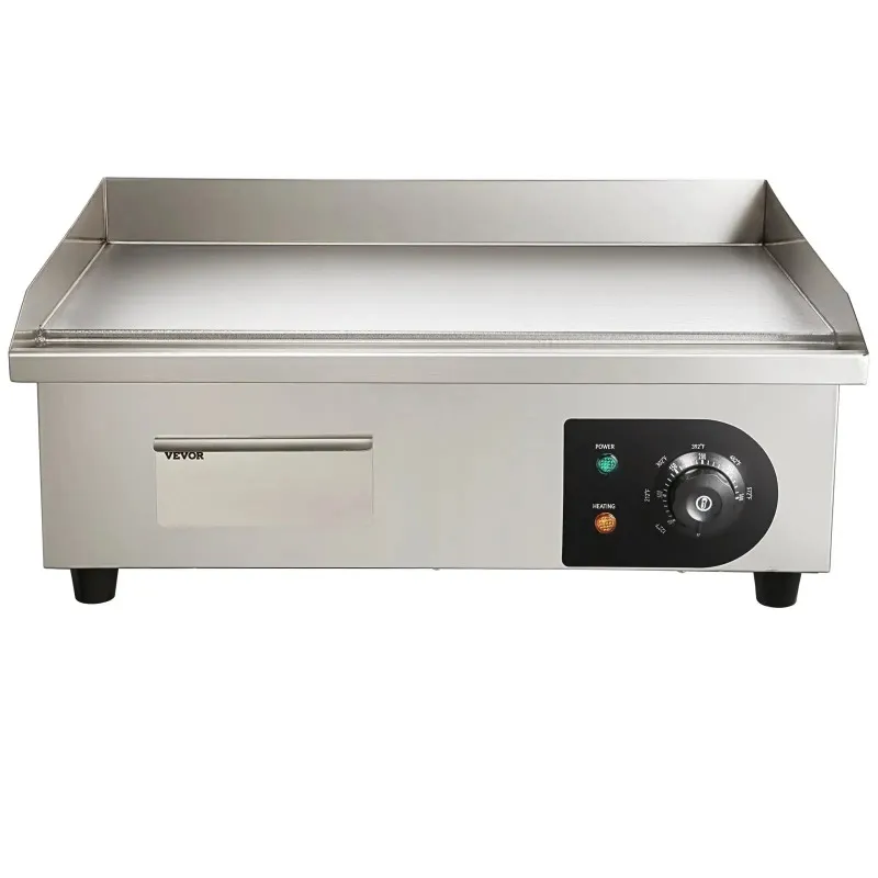 Non Stick 22 Electric Countertop Flat Top Griddle With Deep Fryer 110V