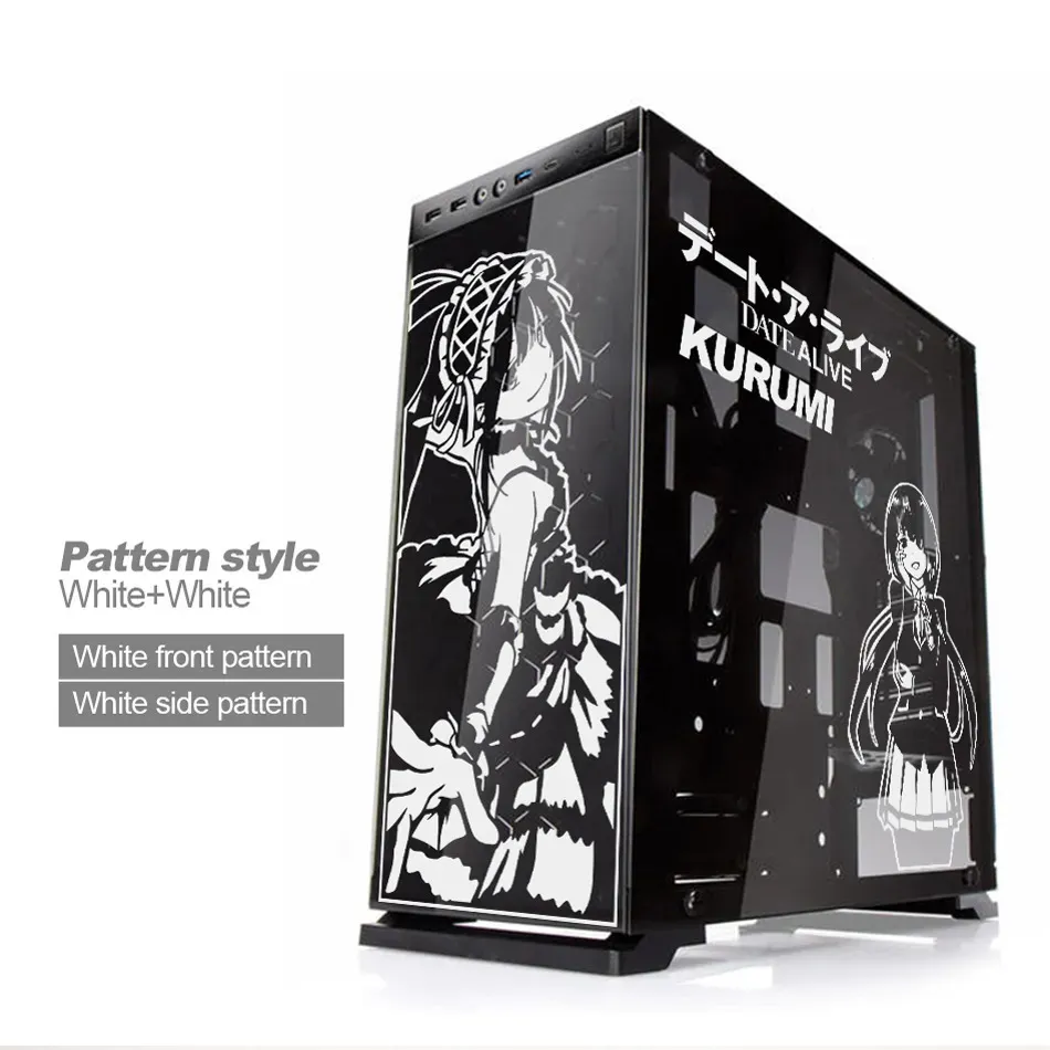 Gli adesivi a parete appuntano un vivente anime anime PC Case di cartone animato Decorare Decal impermeabile Scow Out ATX Host Middle Host Adesivo 230927