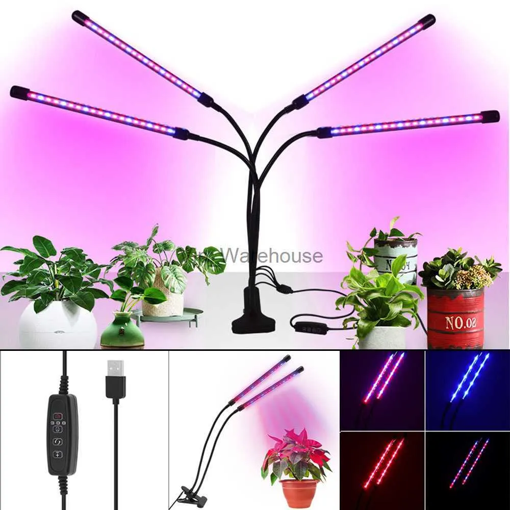 Crescer Luzes Espectros Completos LED Crescer Luz USB Phyto Lâmpada com Dimming Timing Clip Lâmpada para Mudas de Flores Interiores YQ230927