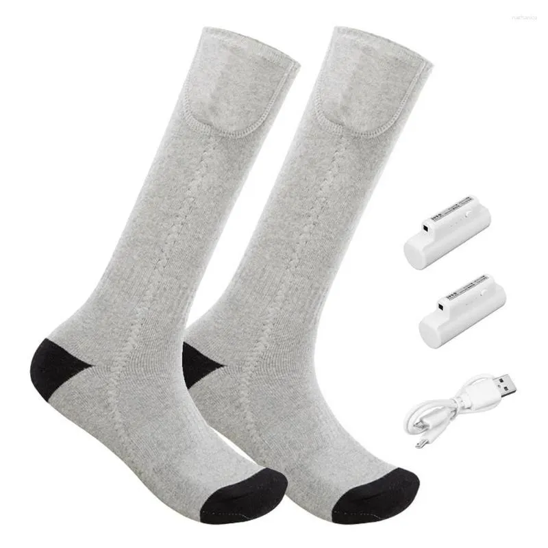 Herrensocken, 1 Paar, für den Winter, beheizt, elektrisch, wiederaufladbar, batteriebetrieben, wärmebeständig, thermisch verstellbar, für Camping