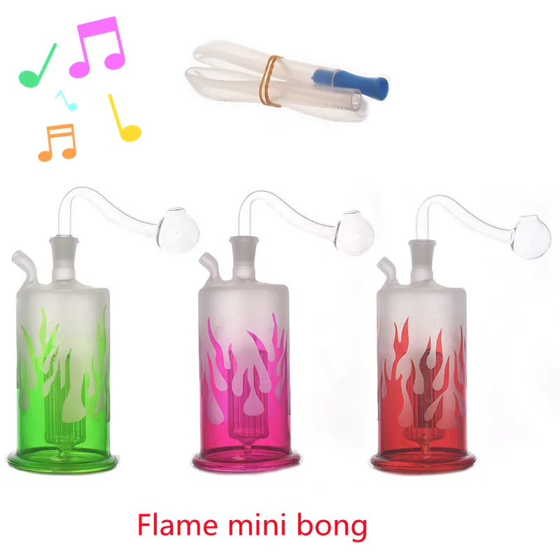 En gros 3 couleurs coloré narguilé flamme plus récent 10mm femelle verre eau dab rig bong avec bol de brûleur à mazout et tuyau en silicone pour fumer