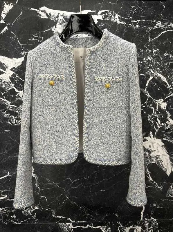 Kvinnors jackor designer 2023 kvinnor vintage tweed blazer jacka kappa kvinnlig milan bana klänning kausal långärmad toppar kläder kostym 5b7m