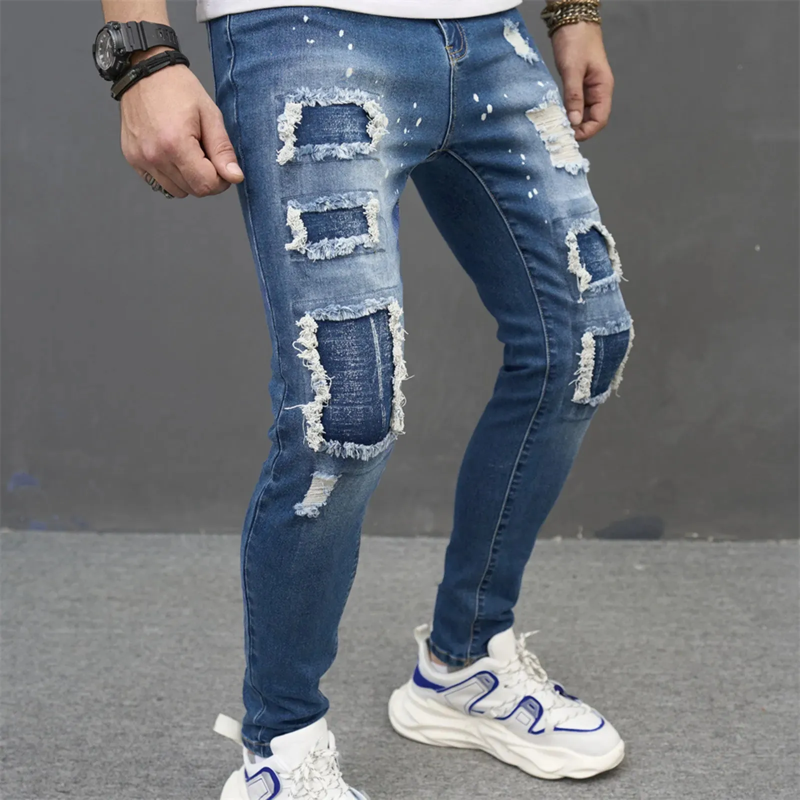 Amazon.com: VooZuGn Spring and Summer Style Men Korean Fashion Outdoor  Leisure Jeans Pants Loose Comfortable Straight Pants Blue : Clothing, Shoes  & Jewelry
