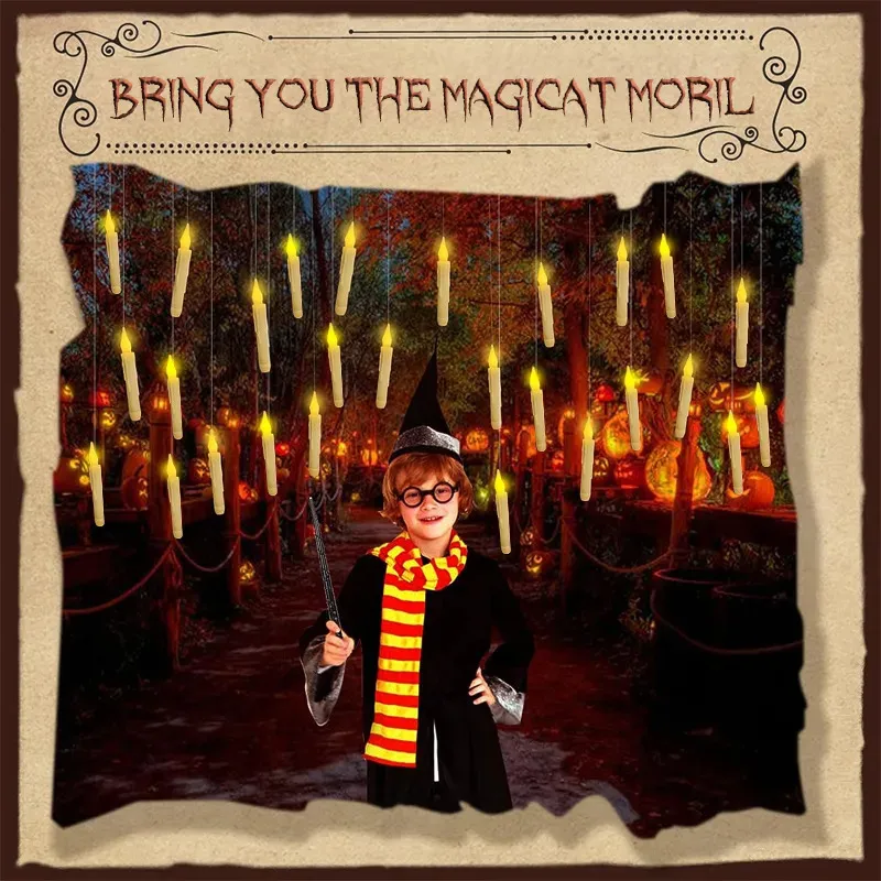 HARRY POTTER HALLOWEEN Floating Candles with Magic Wand remote