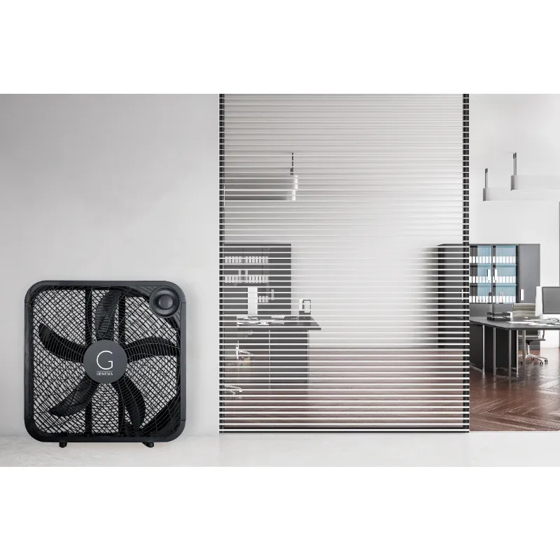 Genesis 20"3 Speed Box Fan with Max Cooling Technology, G20BOX-BLK, Black portable fan