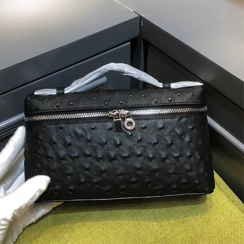Loro Piano Designer Evening Belt Bag Genuine Cowhide Leather Cosmetic ...