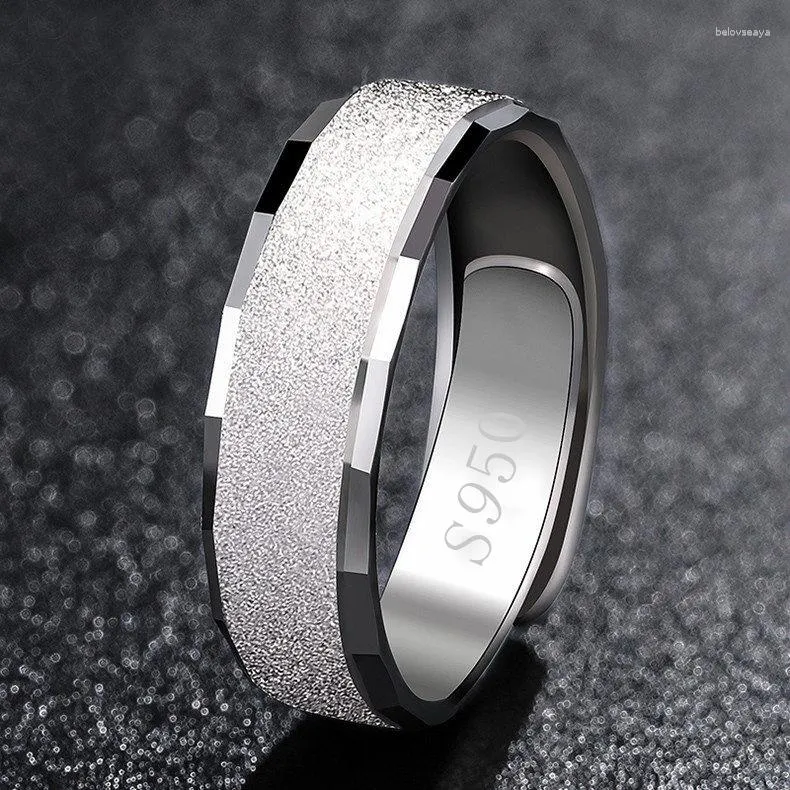 Küme halkaları klasik s950 gümüş erkekler yüzüğü moda düğün bant nişan partisi hediyeler iş açık parmak erkek mücevher