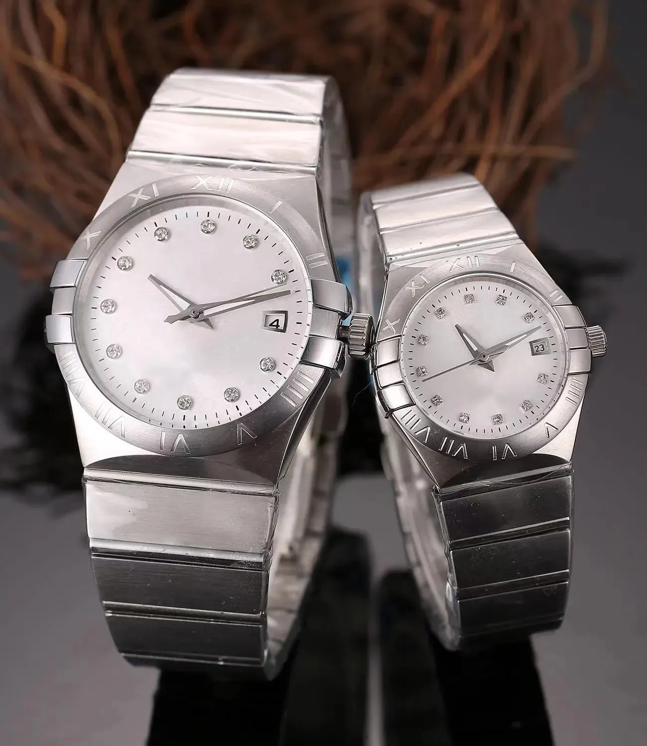 시계 디자이너 시계 남성 패션 스테인리스 스틸 사파이어 방수 남성 시계