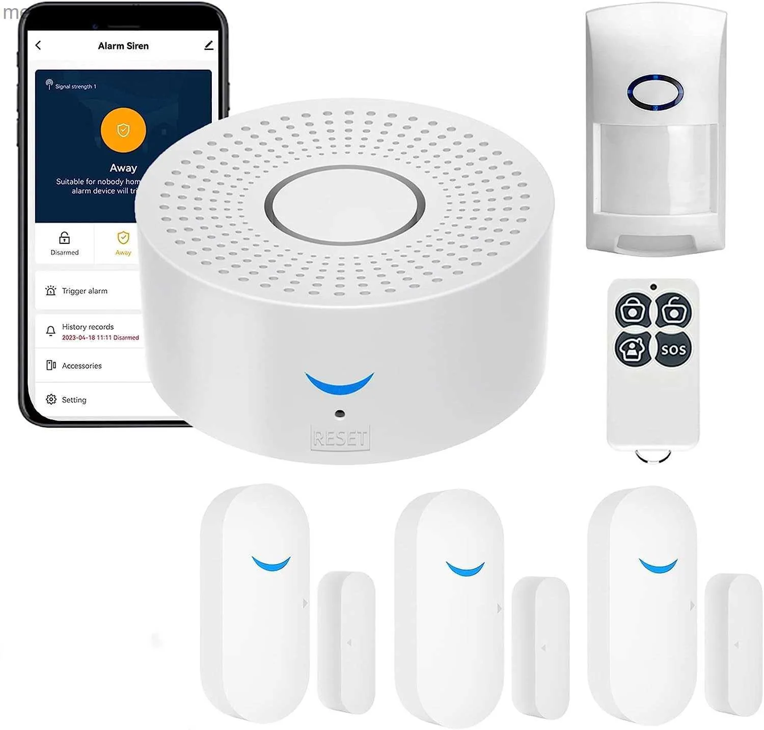 Systemy alarmowe bezprzewodowe Wi -Fi Smart Home Automation System bezpieczeństwa System alarmowy z czujnikiem czujnika drzwi Smart Life App Awwar Siren alarm YQ230927