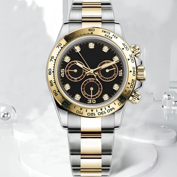 automatic men watch Sapphire glass waterproof lens 40mm multi color dial stainless steel bracelet montreux Luxury watch Super Luminous Sports watch