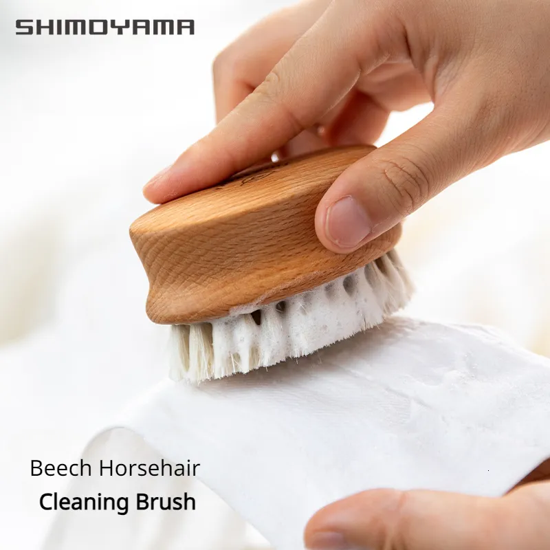 منظمة التدبير المنزلي الأخرى Shimoyama Horse Hair Shoe Brush متعددة الوظائف تنظيف ناعم الزان الخشب أداة غسل الأسرة 230926