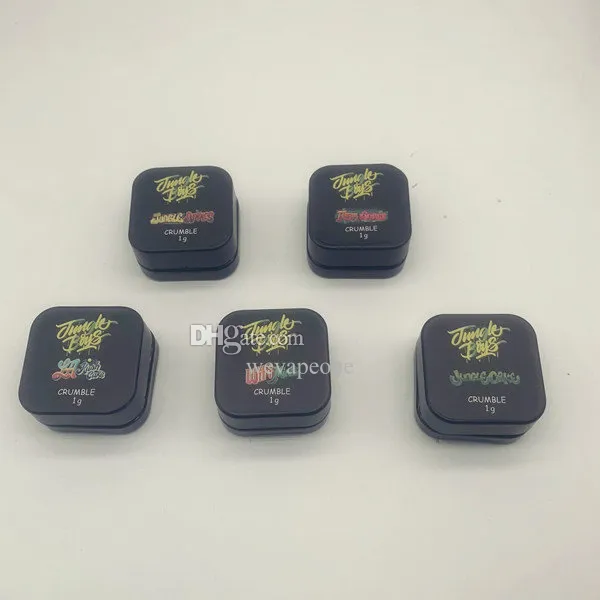 Factory Jungle Boys Flaconi per imballaggio Barattolo di cera Barattolo di vetro nero da 9 ml con coperchio resistente ai bambini per contenitori di concentrato di resina viva Prezzo all'ingrosso