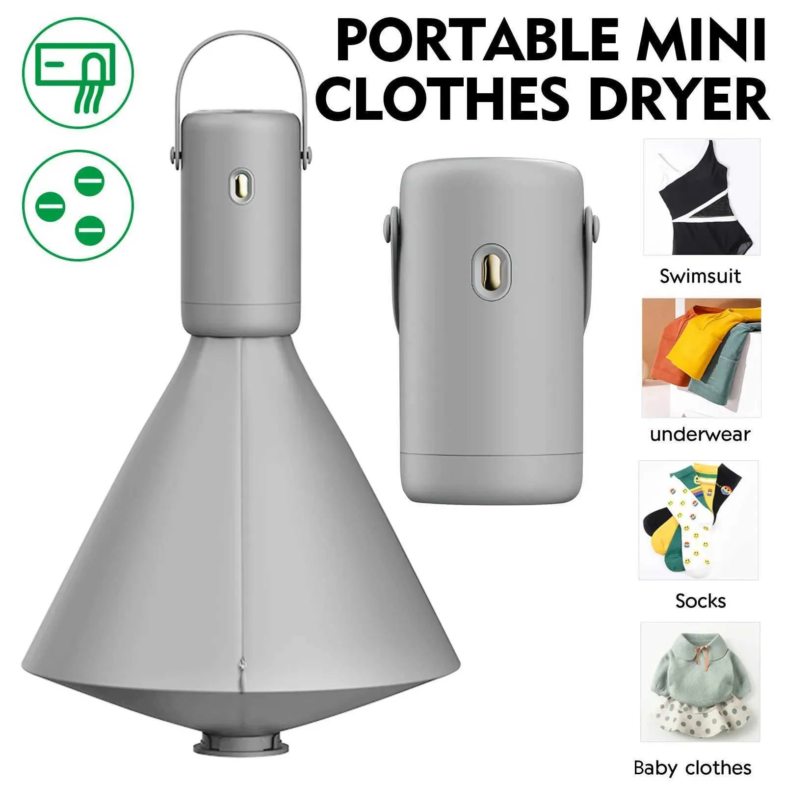 Secadoras portátiles para lavandería – Secadora de ropa portátil para ropa  ligera, ropa interior, ropa de bebé, mini secadora de ropa eléctrica