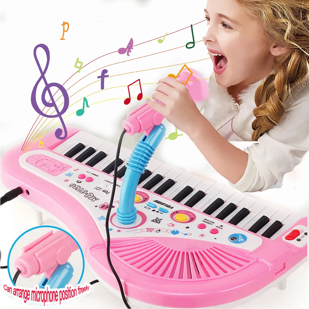 Lärande Toys 37 Key Electronic Keyboard Piano för barn med Microphone Music Instrument Toys Education Toy Gift for Children Girl Boy 230926