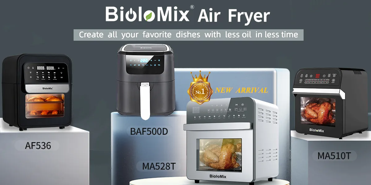 BioloMix 15L 1700W Dual Heating Air Fryer Toaster Rotisserie and Dehydrator  11-in-1 Countertop Stainless Steel Oven