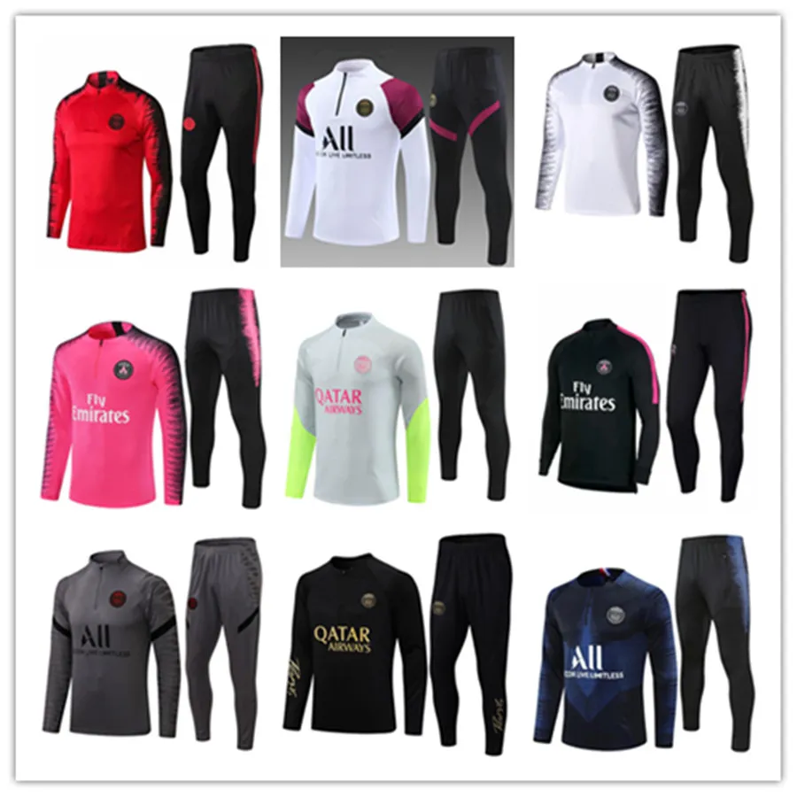 23 24 Män och barn Tracksuit Retro Training Survetement Chandal Kit Football Soccer Jersey Camiseta Mbappe Neymar Jr Kimpembe Fabian Verratti Jogging