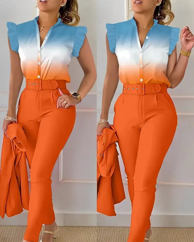 African Plus Size Summer Pants Set Women Two Piece Pants Set Lady Casual  Outfit Pants Set - China Women Pants Set and Lady Casual Outfit price