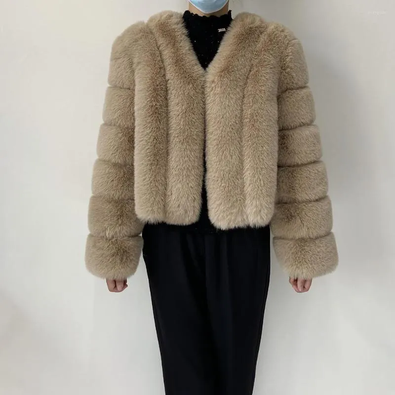 Women's Fur 2023 Style Women Faux Coat Jacket Short Clothing Full Length Sleeve Female