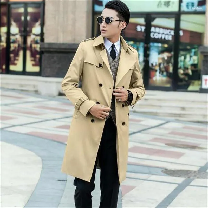 Mens Trench Coats Double Breasted Mens Man 2023 Spring Autumn