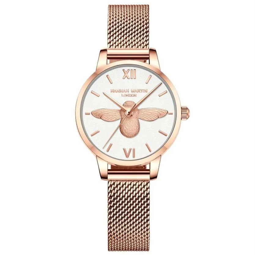 Horloges Mode Unieke Dameshorloge Vrouwen Horloges 2021 Designer 3D Bee Gezicht 3ATM Waterbestendig Japan Quartz Movement291H