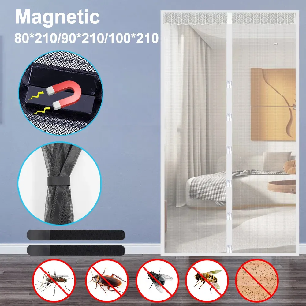 Other Home Textile 12Packs Magnetic Mosquito Net Automatic Screen Door Curtain Mesh Fiberglass Summer Anti Bug Kitchen Sticker 230927