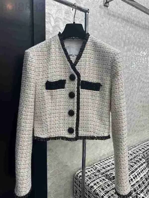 Nieuwe Jassen Voor Vrouwen Tweed 2023 Winterjas Vrouwen Designer Mode Camellia Tweed Jas Vest Kerstdag Cadeau Nmxm