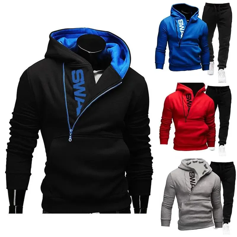 Men's Tracksuits Tracksuit Men 2 Pieces Set Sweatshirt Sweatpants Sportswear Zipper Hoodies Casual Mens Clothing Ropa Hombre Size S-4XL 230927