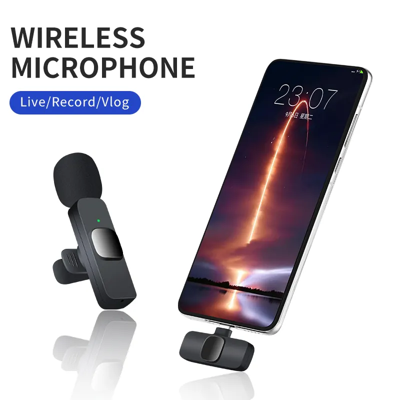 thumbnail image 2 of Wireless Microphone For Iphone, Dual Professional Wireless Lavalier Microphone For IPhone IPad, Plug-Play Wireless Mic For Video 2 of 11