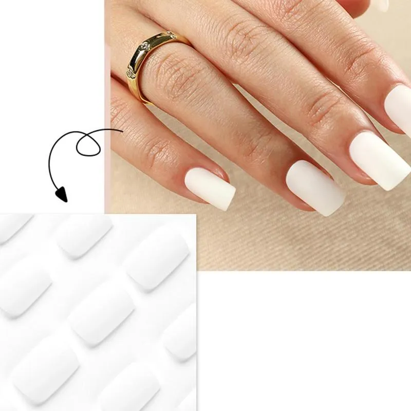 FOPE Artificial Full Cover Fake Nails Tips with nail Glue for Home DIY Nail  Salon-06 White - Price in India, Buy FOPE Artificial Full Cover Fake Nails  Tips with nail Glue for