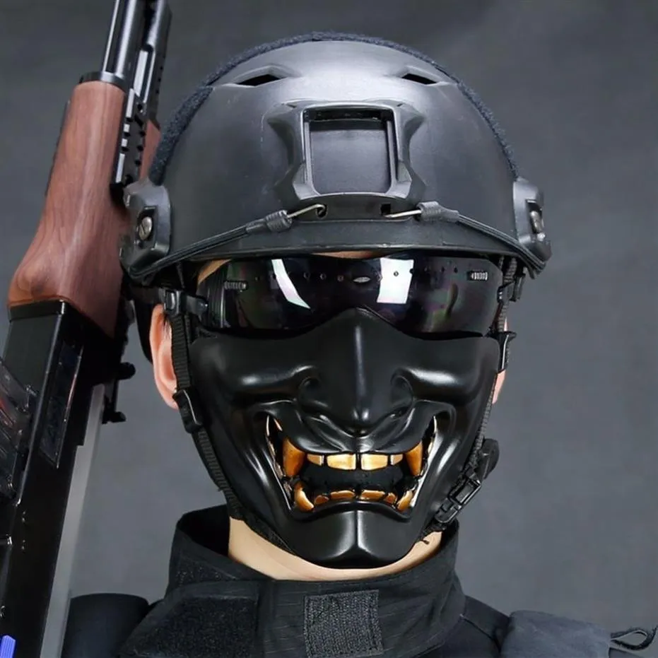 1 PCS Airsoft Gafas Hannya Ejército de Halloween de 2 BB Pistola Paintball Prajna Máscara Caza Accesorios Y200103 Y0003287K