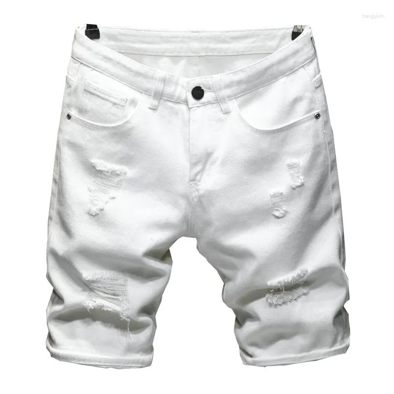 Shorts pour hommes 2023 Summer Ripped Denim Style classique Noir Blanc Mode Casual Slim Fit Jeans courts Marque masculine