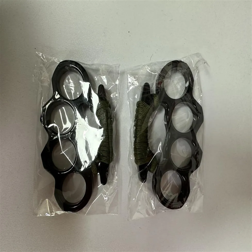 جديد Arival Black Alloy Knuckles Duster Buckle الذكور والدفاع عن النفس أربعة Punches212H