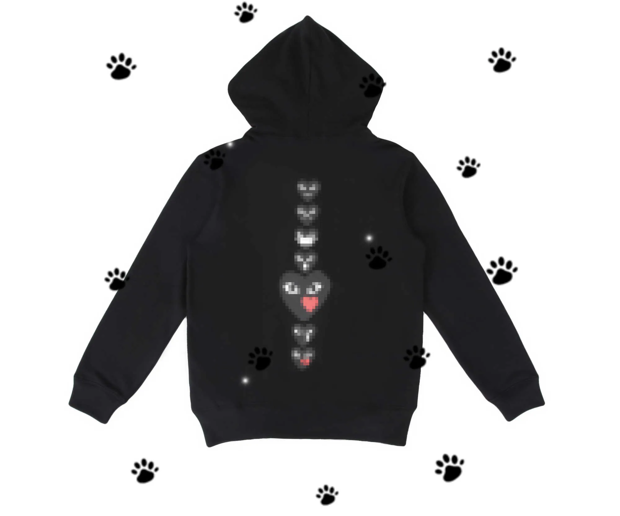 Hoodies dos homens moletons designer mens com des garcons jogar moletom cdg preto multiheart zip up hoodie xl novo