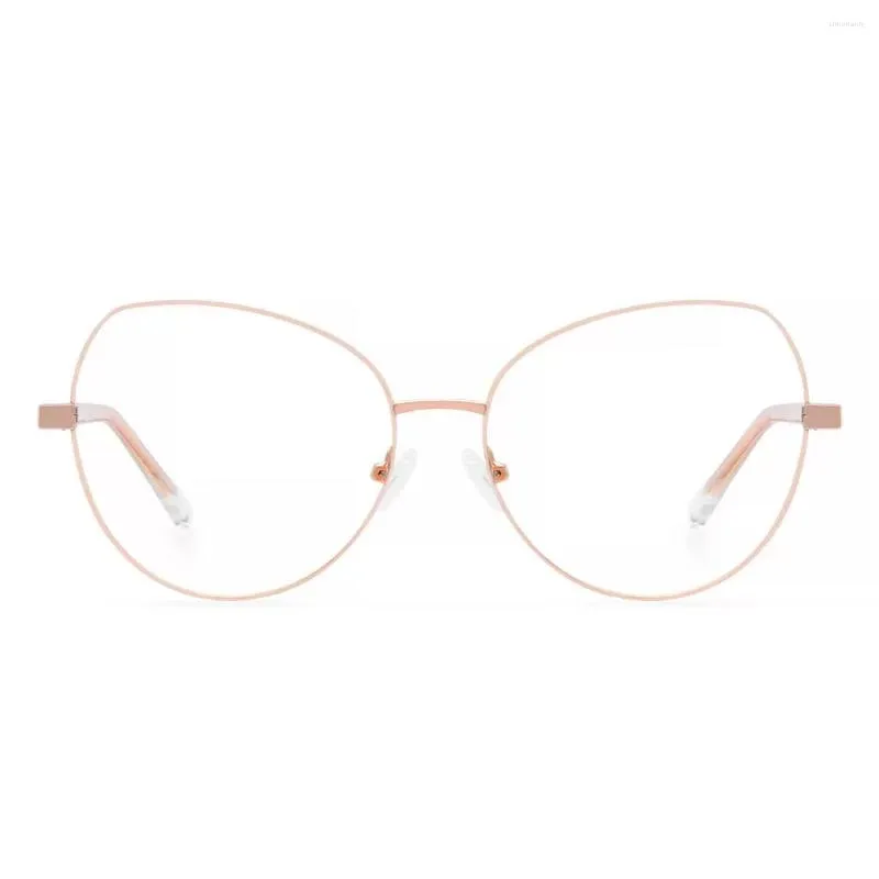 Sonnenbrille Rahmen Butterfly Oval Metall Vollrangige Brille Leoptique W3001 Roségold