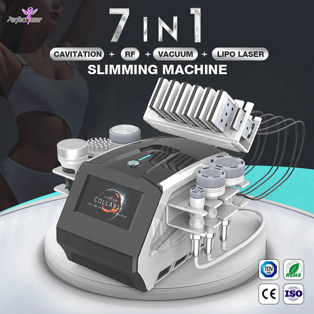 Hot 80K Cavitation Ultrasonic Weight Loss Photon Multipolar RF Skin Care Ice Hammer Lipo Laser Salon Body Slimming Machine