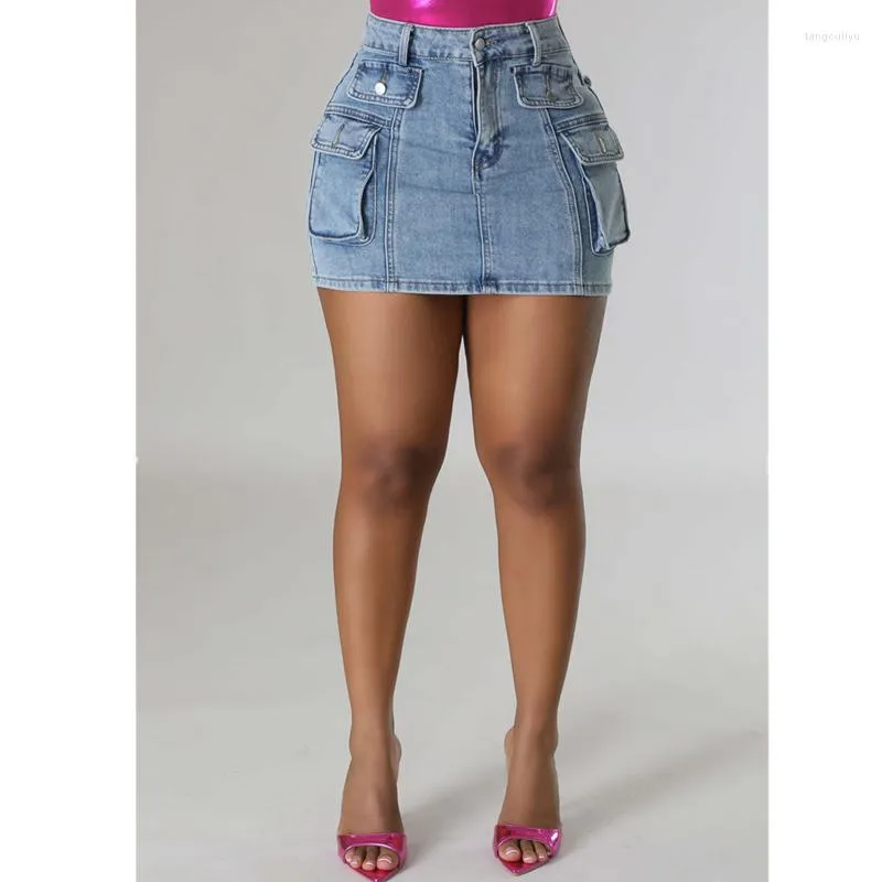 Saias Verão Sexy Magro Denim Mini Saia Shorts Mulheres Faldas 2023