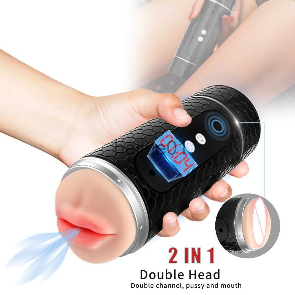Masturbators Automatic Male Masturbator Cup Timing Vibrator Dual  