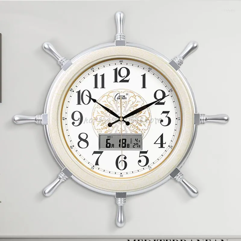 Horloges murales grande 3d Vintage Horloge Design moderne mode ronde créative blanc luxe inhabituel Horloge Murale Art AB50WC