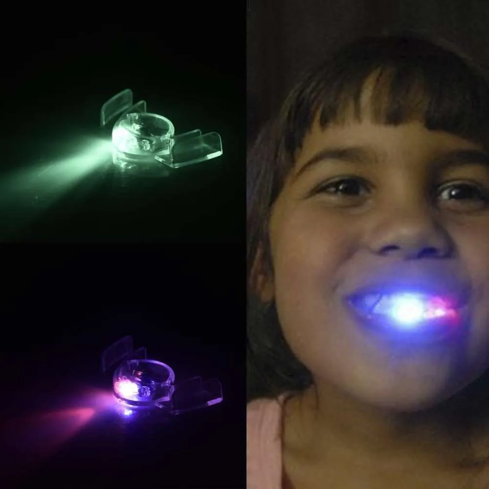 Creative Flashing LED Light Up Mouth Braces Piece Glow Teeth Halloween Party Rave Glow Party Supplies Toy