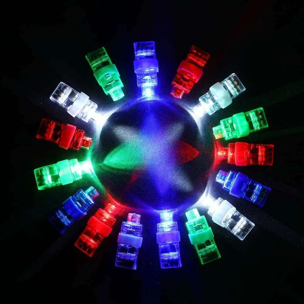 30st LED Finger Lights lyser upp ringar Neon blinkande glöd ring rave festival bröllopsfest lysande leksaker födelsedagsfest leveranser