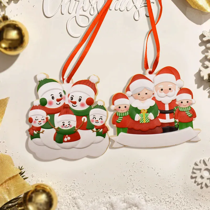 2023 new Christmas snowman decorative cartoon hanging Christmas tree resin uv printing Ornaments Festival Decoration DIY Charms B5