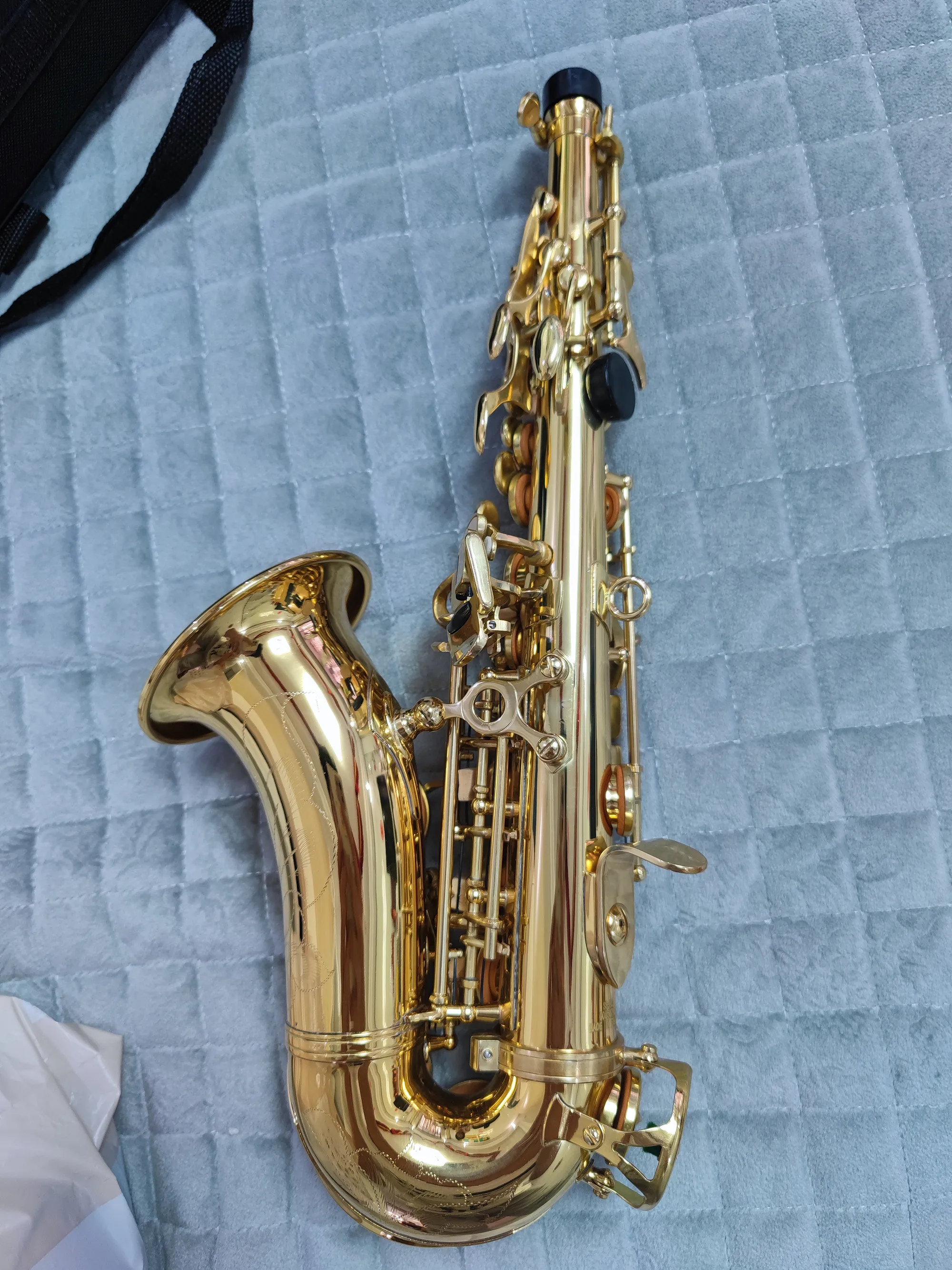 Klassiek 803 model B plat professionele gebogen sopraansaxofoon jazzinstrument messing vergulde saxo sopraan premium toon