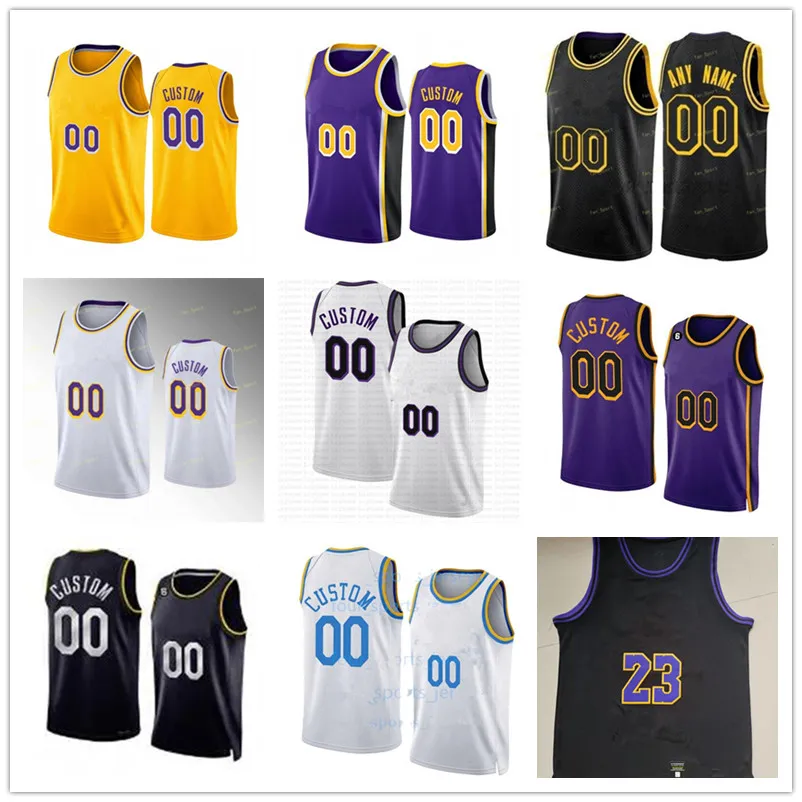 Custom Lakers maillots personnalisés 23 Lebron James maillots de