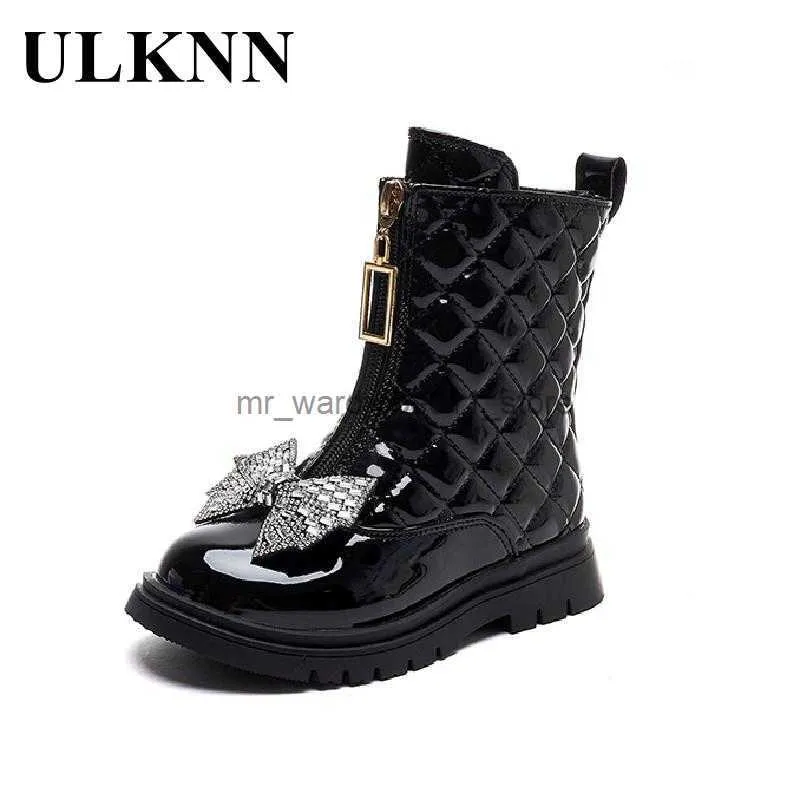 New 2023 Fashion Girl Riding Girls Black Boots Black Rhinestone