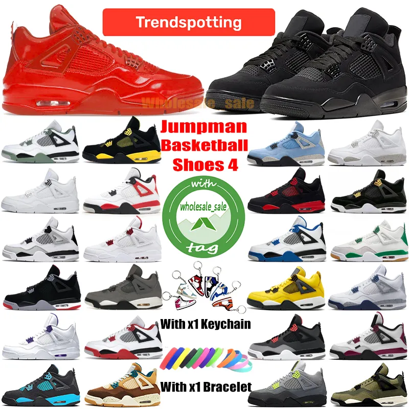 Speciale aanbieding Black Cat 4 Jumpman 4s basketbalschoenen heren dames designer schoen University Blue Denim 1 1s Next Chapter sneakers sport hardlooptrainers groot formaat 47