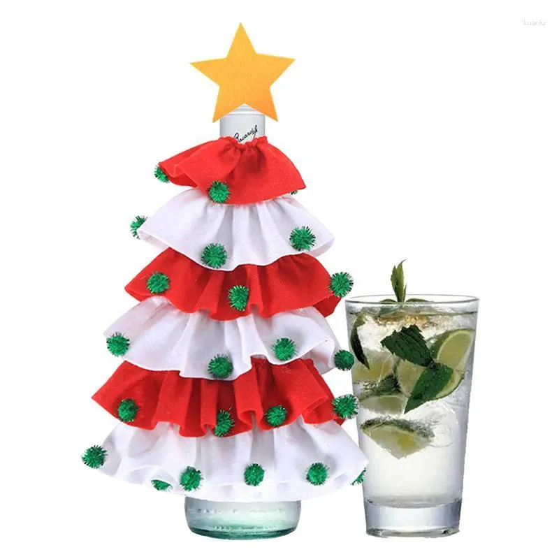 Christmas Decorations Decorative Wine Bottle Covers Bags Tree Shape Home Table Decor Party Supplies