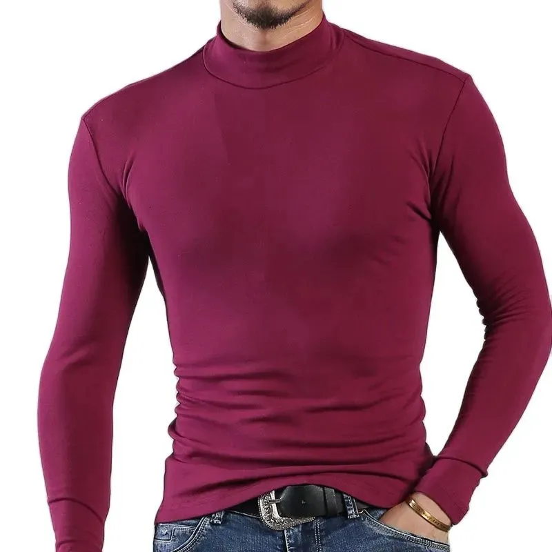 T-shirts hommes ARCSINX T-shirts en coton hommes grande taille 3XL 4XL 5XL automne hiver col roulé T-shirt hommes Slim Fit mode hommes vêtements grande taille 230927