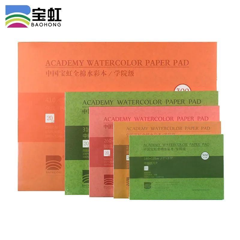 Blocos de notas 100 algodão profissional baohong aquarela papel 20 folhas 300g água cor arte livro almofada para artista estudante suprimentos 230927