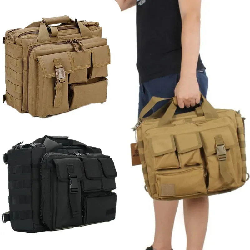 Sac à dos Sac à dos militaire tactique Molle Nylon Messenger sac à bandoulière ordinateur portable sacs à main porte-documents en plein air multifonction sac d'escalade 230927